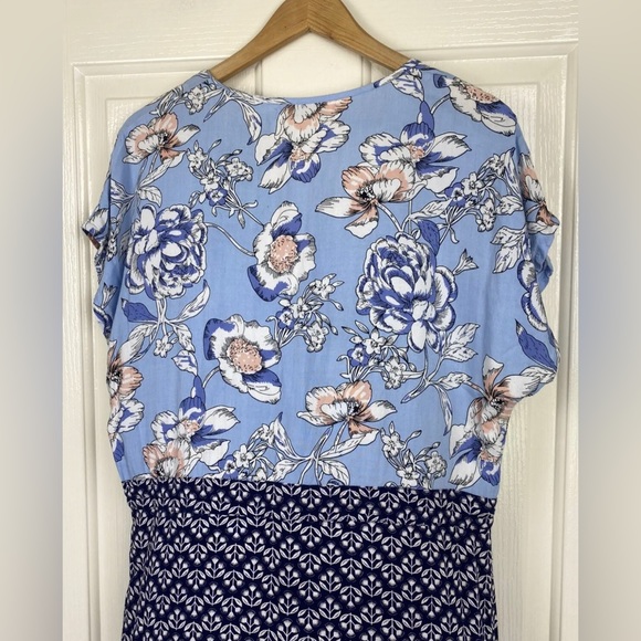 A Little Birdie Told Me Maxi Dress Blue Floral Long Boho Tassel Bells Size M 12 - Picture 4 of 10